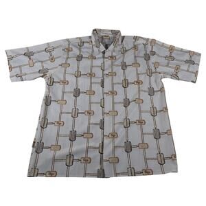 Southpole Shirt Mens XL Short Sleeve Button Up Chain Graphic Casual